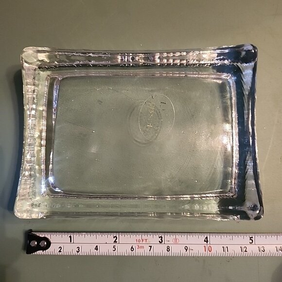 LE Smith Crystal Clear Art Glass Soap Dish Trinket Catchall Holder - Picture 2 of 8